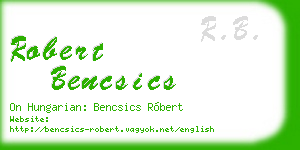 robert bencsics business card