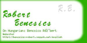 robert bencsics business card